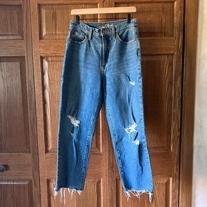 Universal Thread High Rise Distressed Relaxed Straight Leg Jean